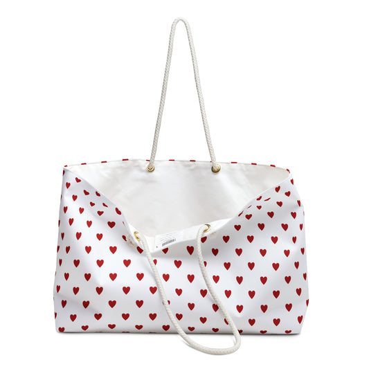 Romantic Hearts Weekender Bag | Travel Tote for Weekend Getaways | Perfect Gift for Couples, Bridesmaids, Valentine's Day, Love