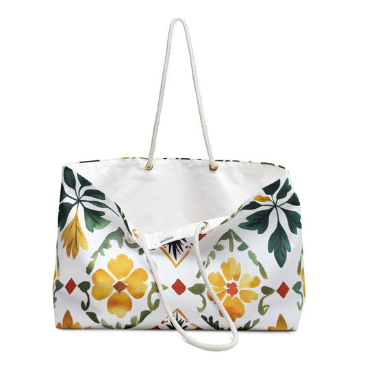 Botanical Print Weekender Bag, Stylish Travel Tote, Floral Overnight Bag, Weekend Getaway Essential, Gift for Travelers, Beach Bag