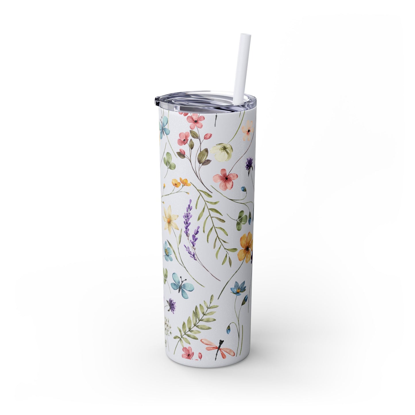 Floral Skinny Tumbler with Straw, 20oz | Elegant Drinkware for Floral Lovers, Eco-Friendly Travel Mug, Perfect Gift for Her, Wedding, [...]