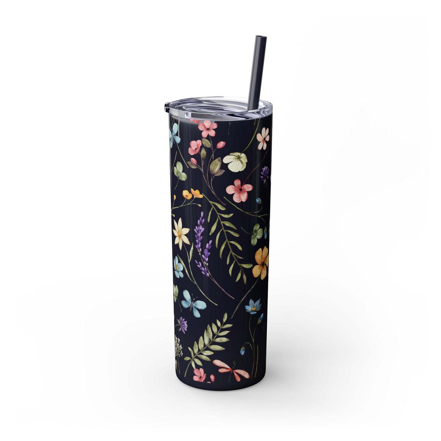 Floral Skinny Tumbler with Straw, 20oz | Elegant Drinkware for Floral Lovers, Eco-Friendly Travel Mug, Perfect Gift for Her, Wedding, [...]