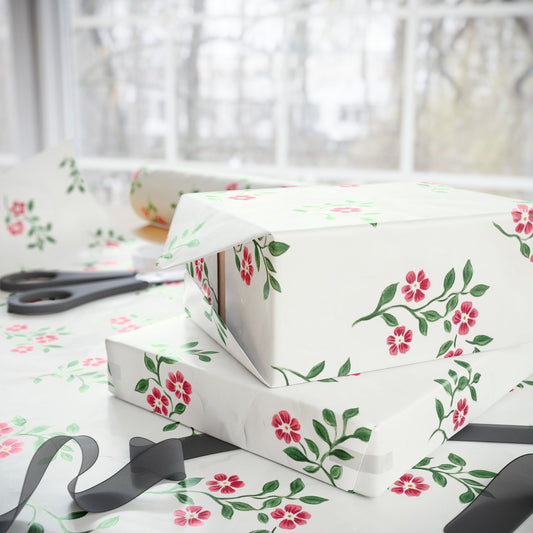 Floral Wrapping Paper, Gift Wrap Roll, Eco-Friendly Gift Packaging, Wedding Decor, Party Supplies, Vintage Style Gift Wrap