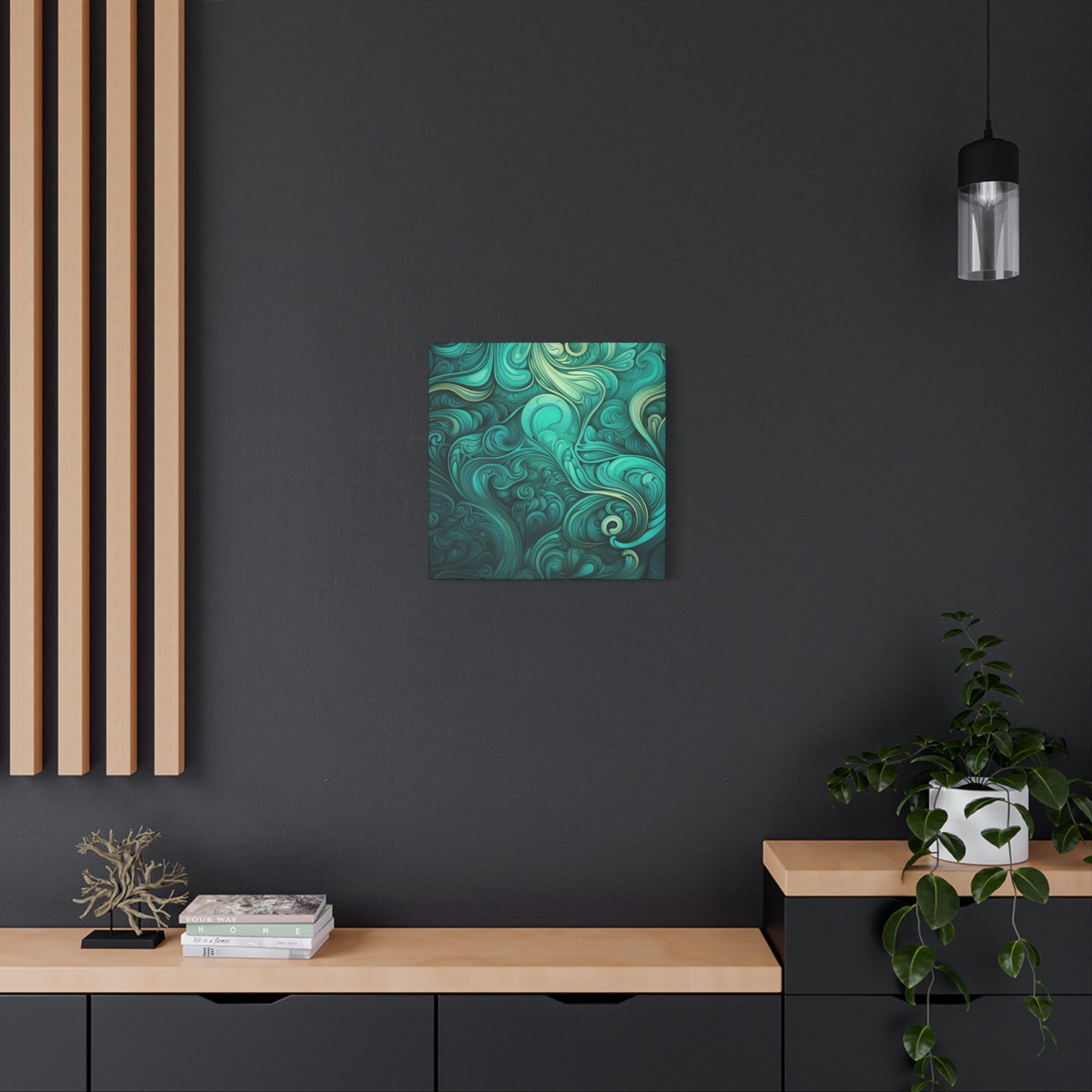 Artistic Stretched Canvas Wall Art, Modern Home Décor, Abstract Swirl Design, Living Room Decoration, Unique Gift for Art Lovers