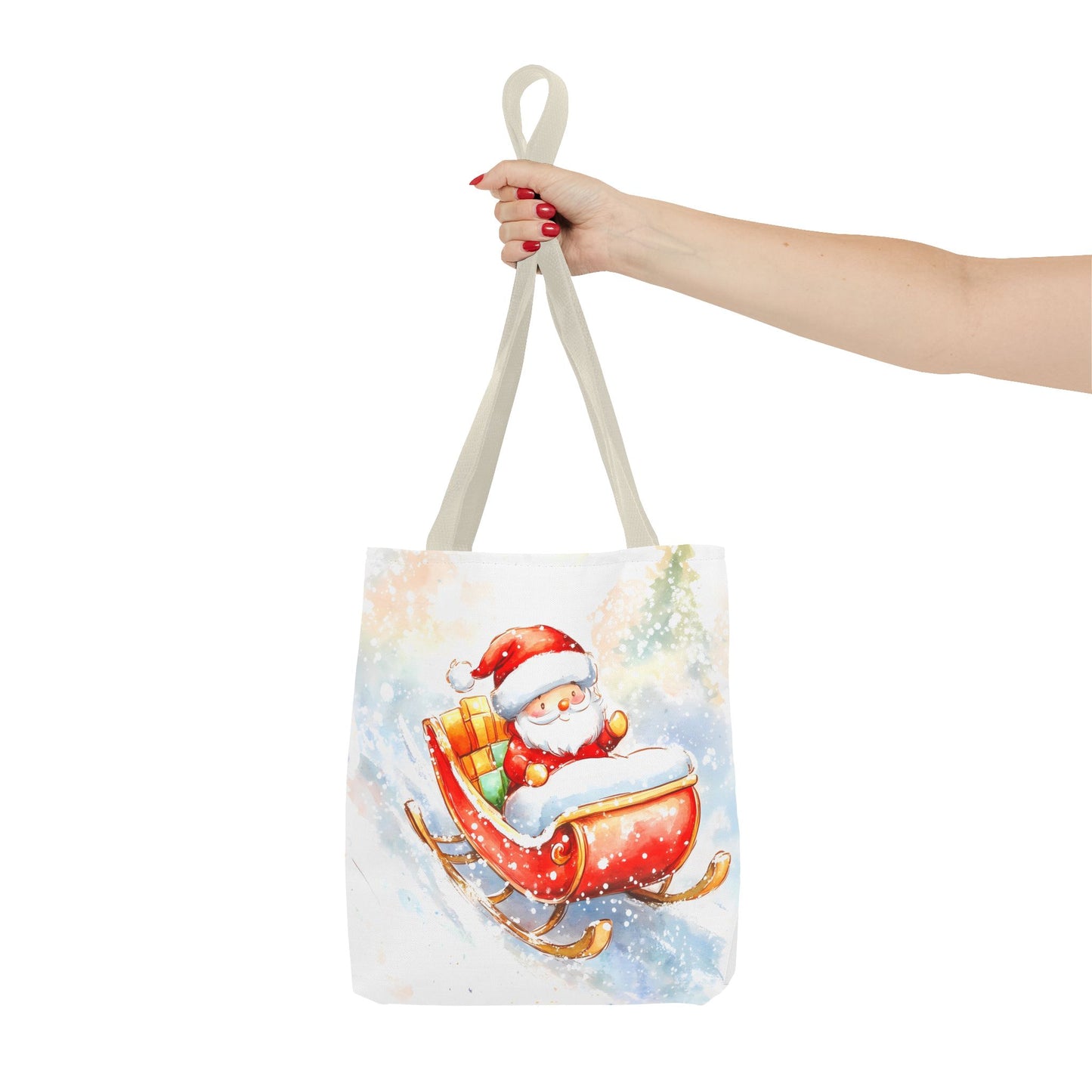 Festive Santa Sleigh Tote Bag