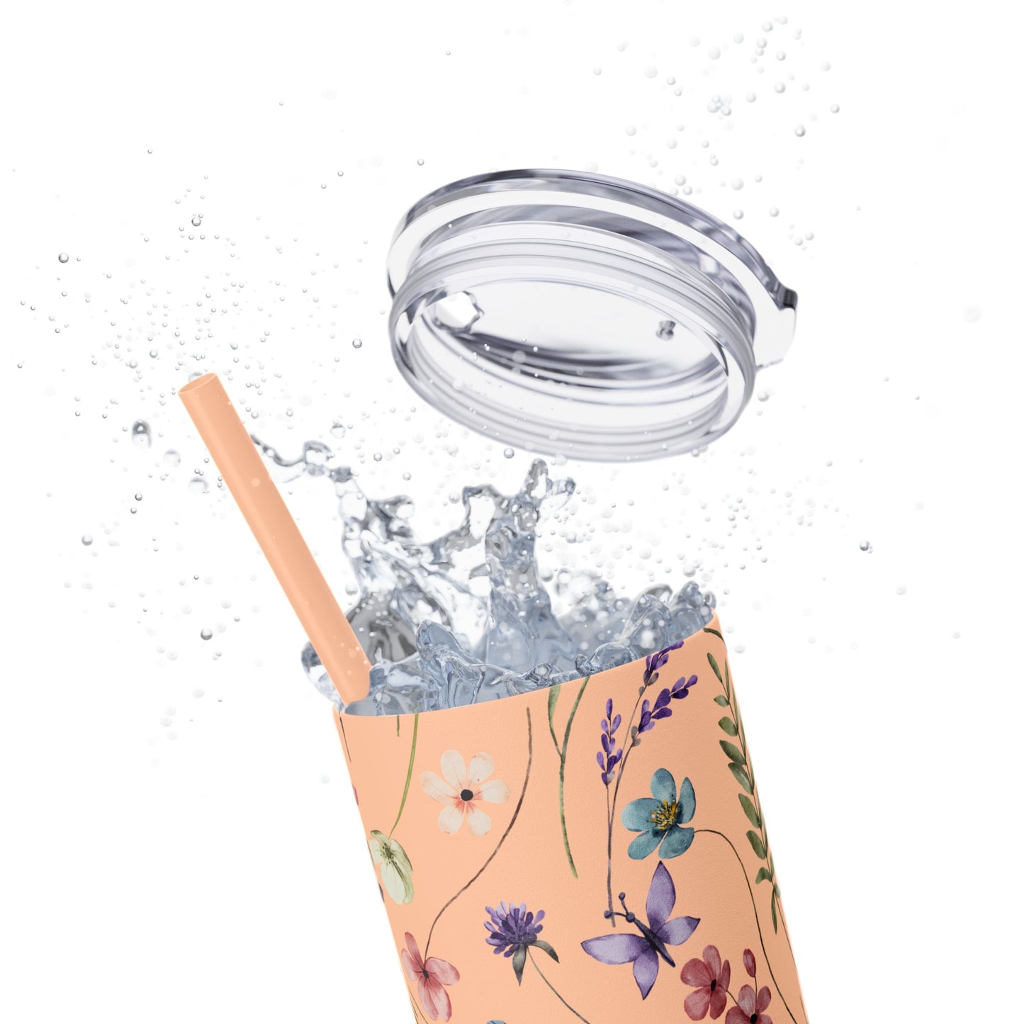 Floral Skinny Tumbler with Straw, 20oz | Elegant Drinkware for Floral Lovers, Eco-Friendly Travel Mug, Perfect Gift for Her, Wedding, [...]