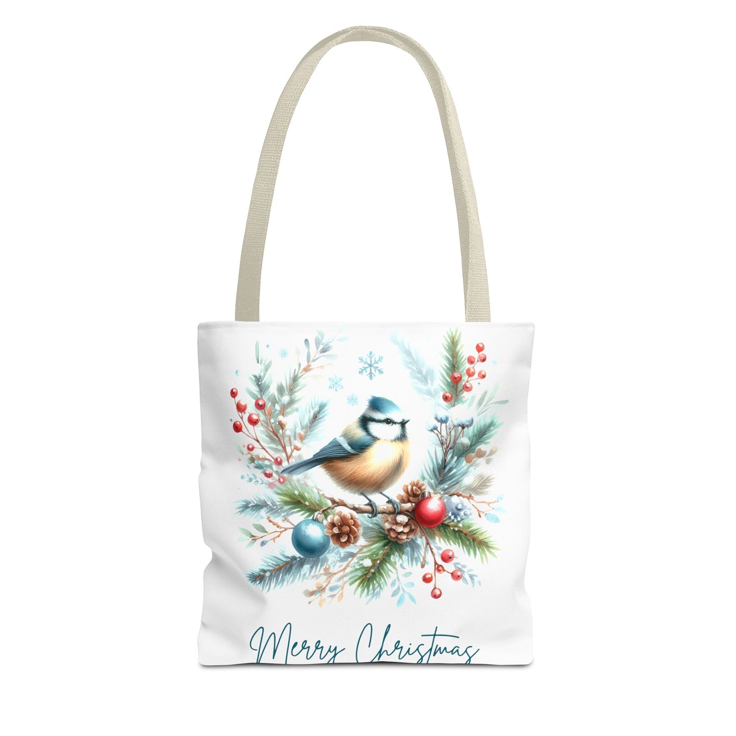 Merry Christmas Bird Design Tote Bag