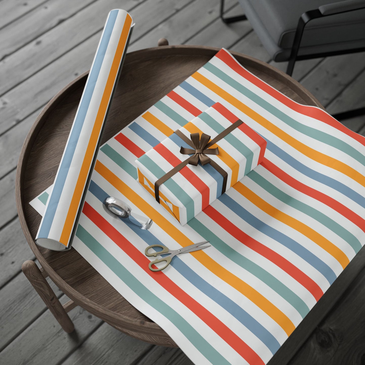 Colorful Striped Wrapping Paper, Gift Wrap for Birthdays, Holidays, and Celebrations, Eco-Friendly Gift Wrap Rolls, Versatile [...]