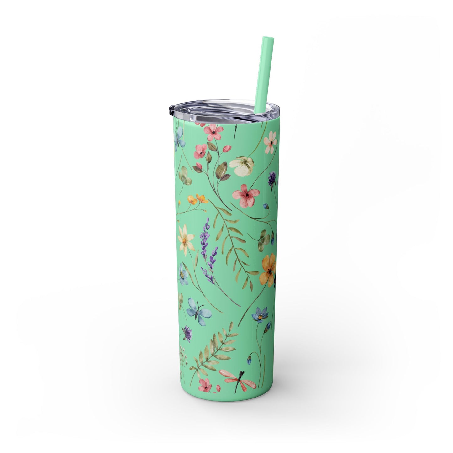 Floral Skinny Tumbler with Straw, 20oz | Elegant Drinkware for Floral Lovers, Eco-Friendly Travel Mug, Perfect Gift for Her, Wedding, [...]