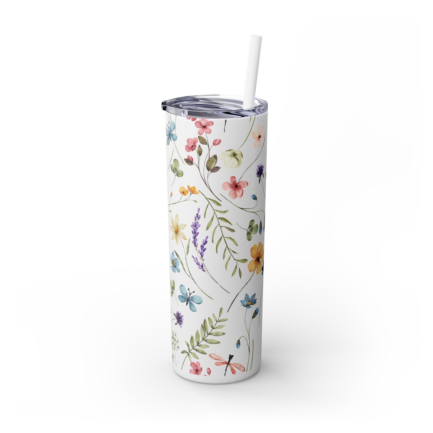 Floral Skinny Tumbler with Straw, 20oz | Elegant Drinkware for Floral Lovers, Eco-Friendly Travel Mug, Perfect Gift for Her, Wedding, [...]