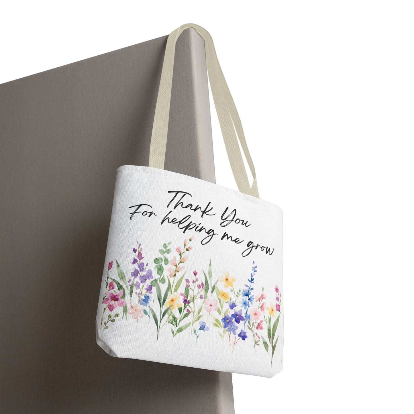 Thank You Floral Tote Bag, Appreciation Gift, Eco-Friendly Bag, Wedding Favor, Teacher's Gift, Summer Tote, Gardening Accessory