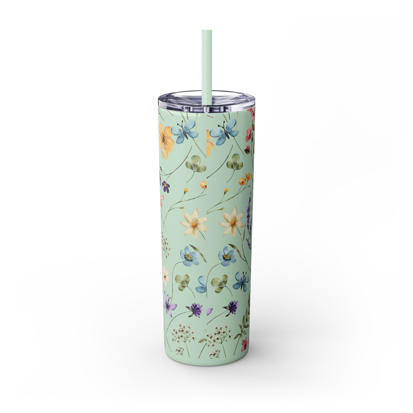 Floral Skinny Tumbler with Straw, 20oz | Elegant Drinkware for Floral Lovers, Eco-Friendly Travel Mug, Perfect Gift for Her, Wedding, [...]