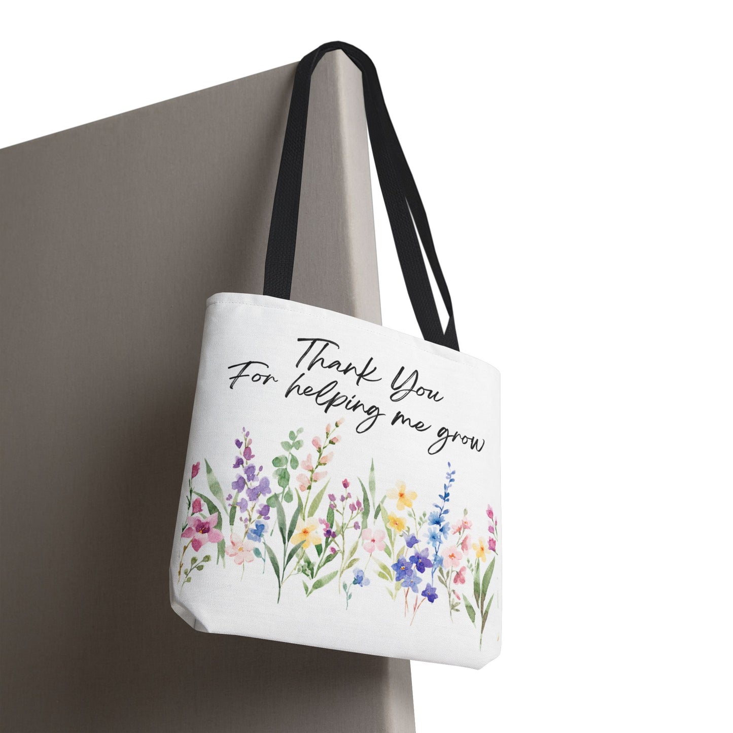 Thank You Floral Tote Bag, Appreciation Gift, Eco-Friendly Bag, Wedding Favor, Teacher's Gift, Summer Tote, Gardening Accessory