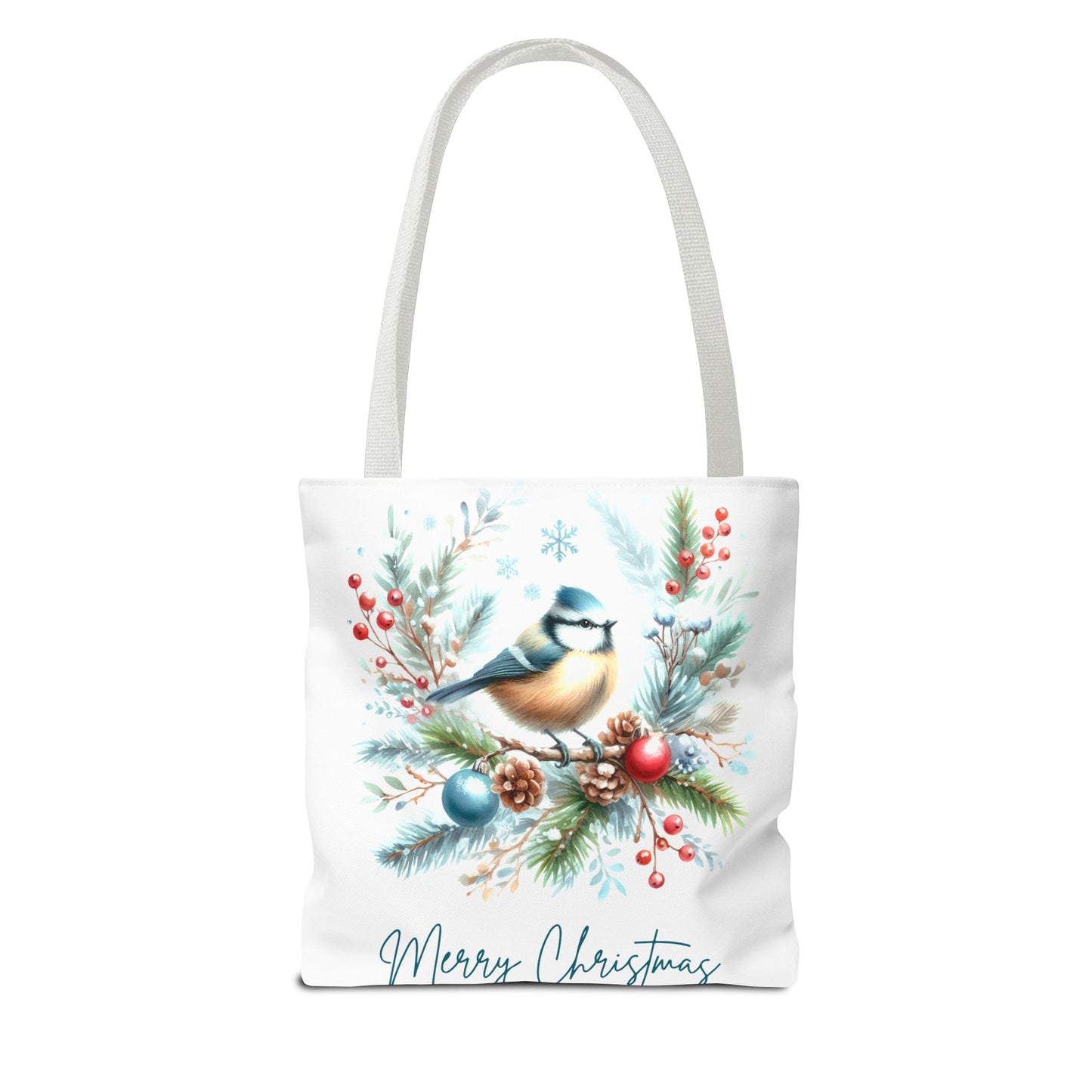 Merry Christmas Bird Design Tote Bag