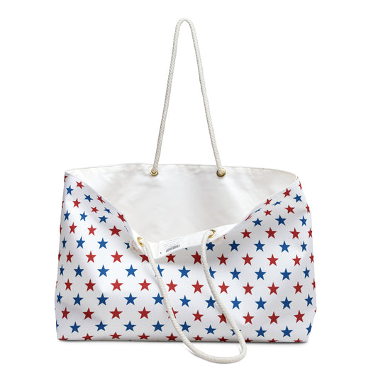 Patriotic Star Weekender Bag - Perfect for Travel, Beach Days, Gifts, Family Gatherings, Festivals