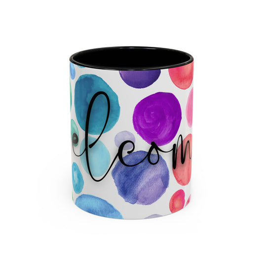 Colorful Welcome Accent Coffee Mug for Home Decor, Gift for Coffee Lovers, Watercolor Design, Cozy Kitchen Accessory, Charming [...]