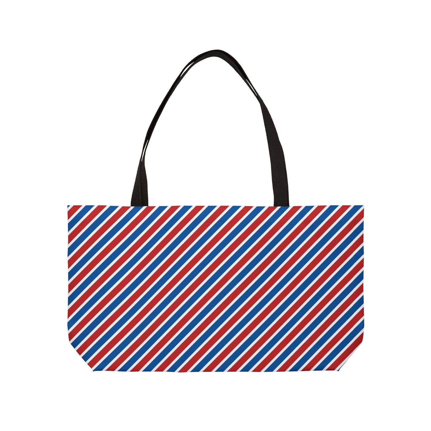 Patriotic Striped Weekender Tote Bag, Beach Bag, Travel Tote, Patterned Carryall, Gift for Her, Summer Vacation Accessories