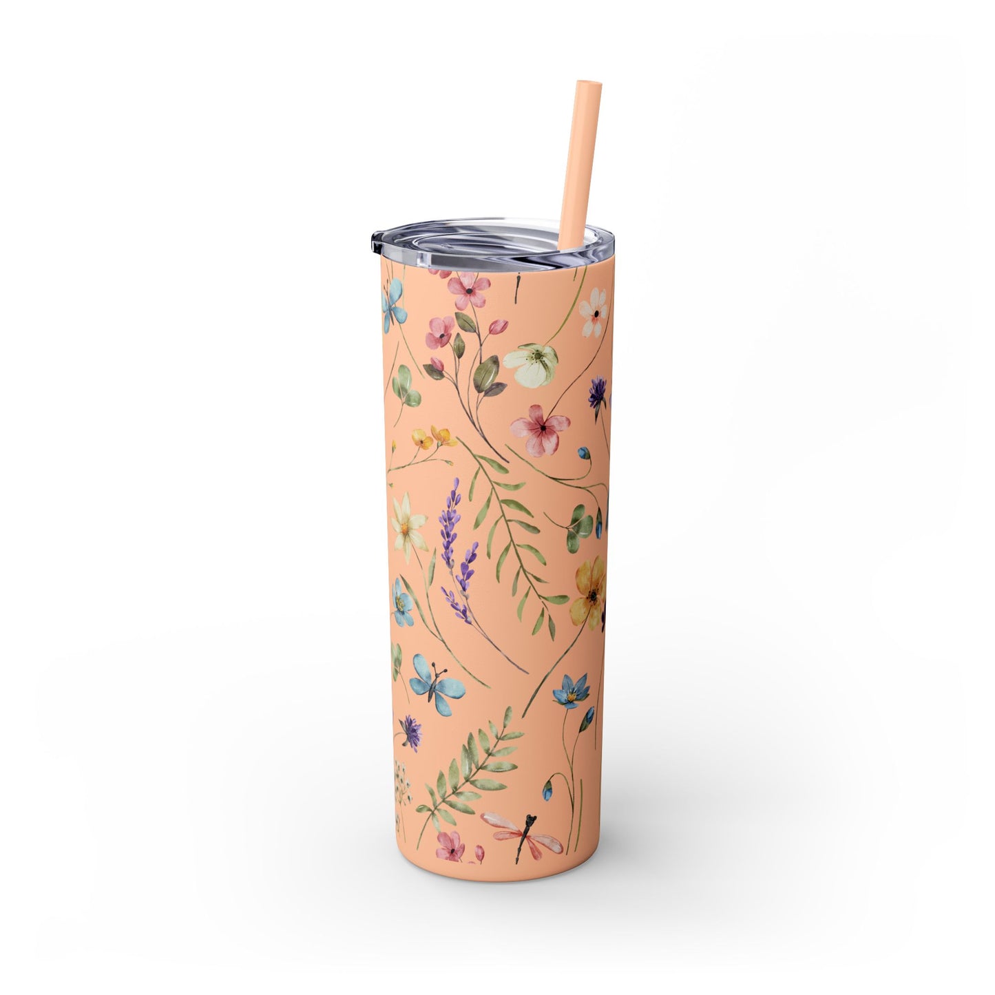 Floral Skinny Tumbler with Straw, 20oz | Elegant Drinkware for Floral Lovers, Eco-Friendly Travel Mug, Perfect Gift for Her, Wedding, [...]