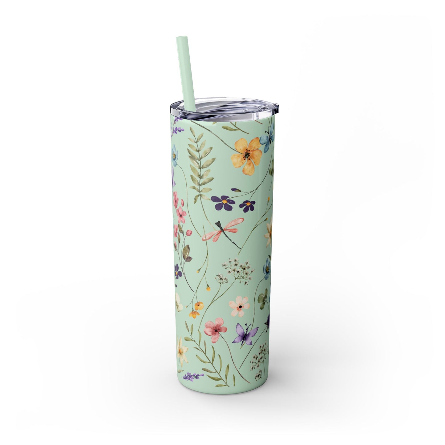 Floral Skinny Tumbler with Straw, 20oz | Elegant Drinkware for Floral Lovers, Eco-Friendly Travel Mug, Perfect Gift for Her, Wedding, [...]