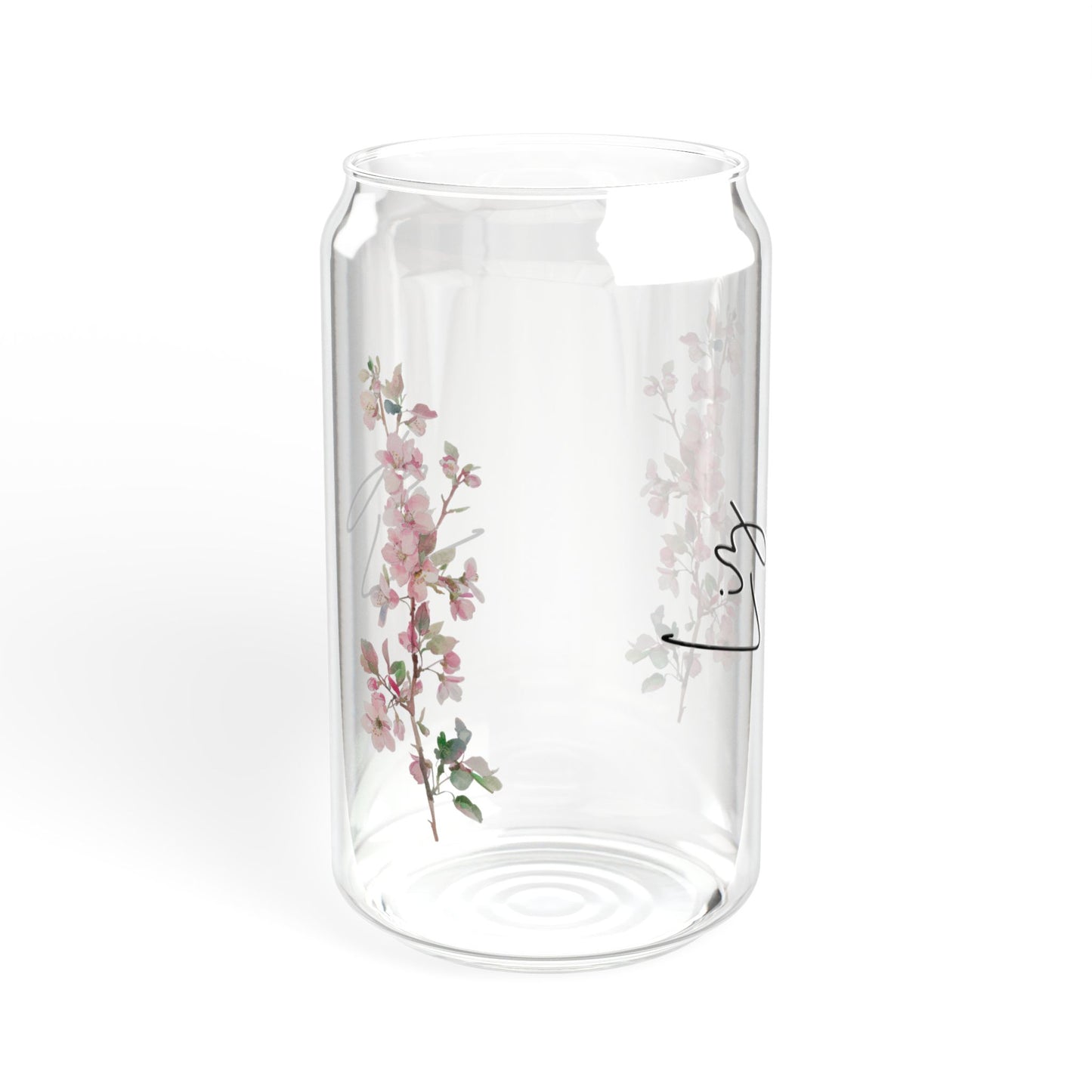Floral Personalized Sipper Glass, Custom Drinkware, Eco-Friendly Beverage Container, Perfect for Weddings, Parties, Gifts