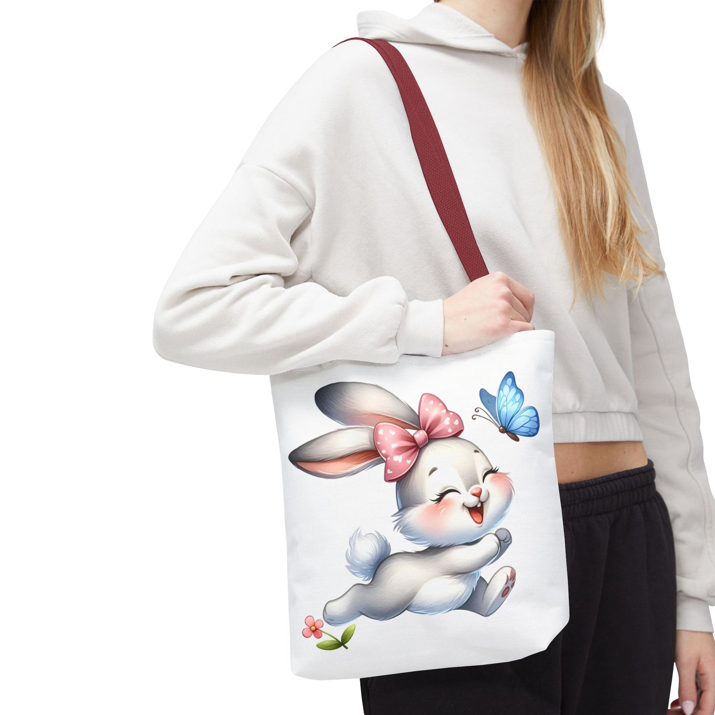 Cute Bunny Tote Bag - Stylish, Practical, Spring Decor, Easter Gift, Floral Shopping