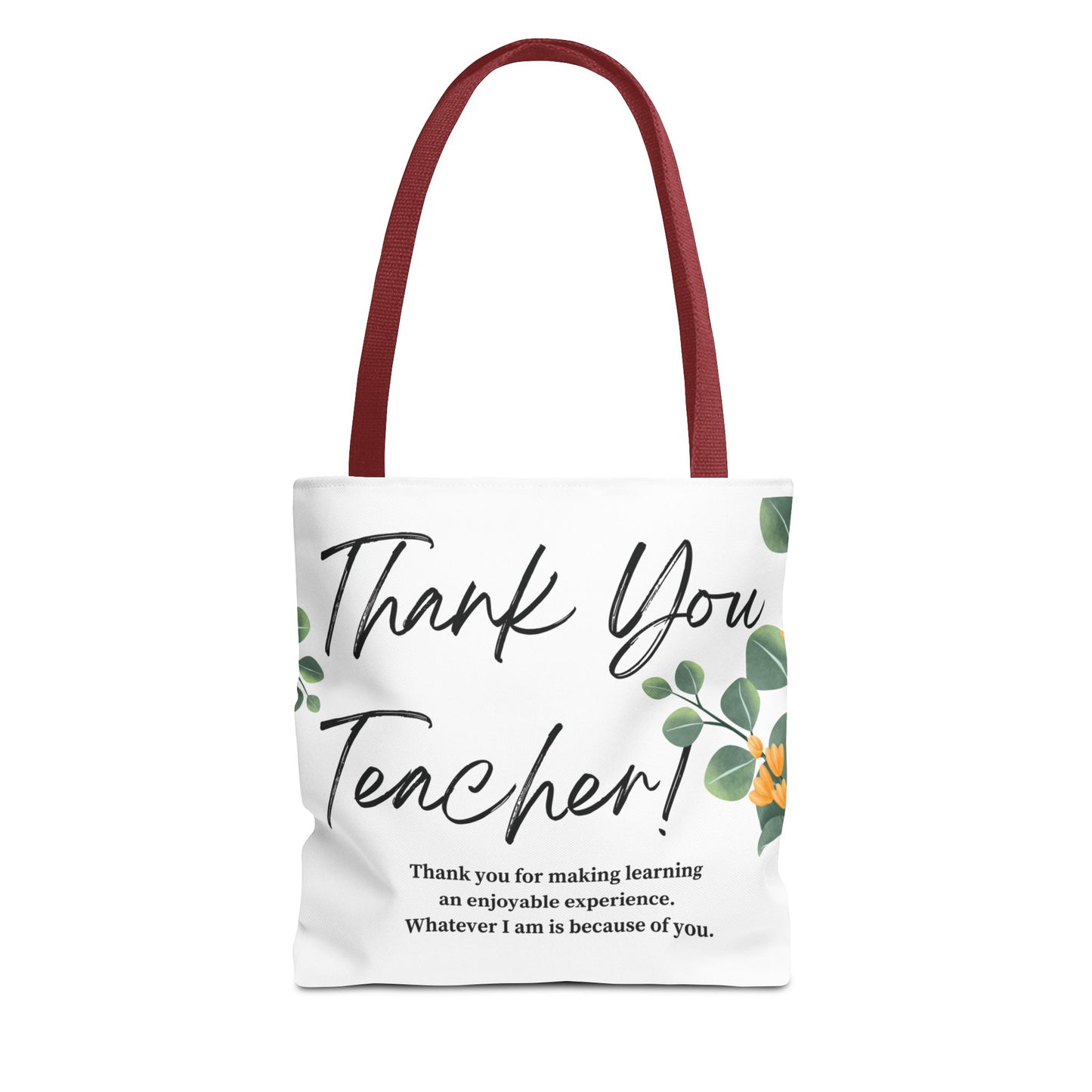 Thank You Teacher Tote Bag | Floral AOP Design | Appreciation Gift | Back to School | Teacher's Day | Eco-Friendly Carryall
