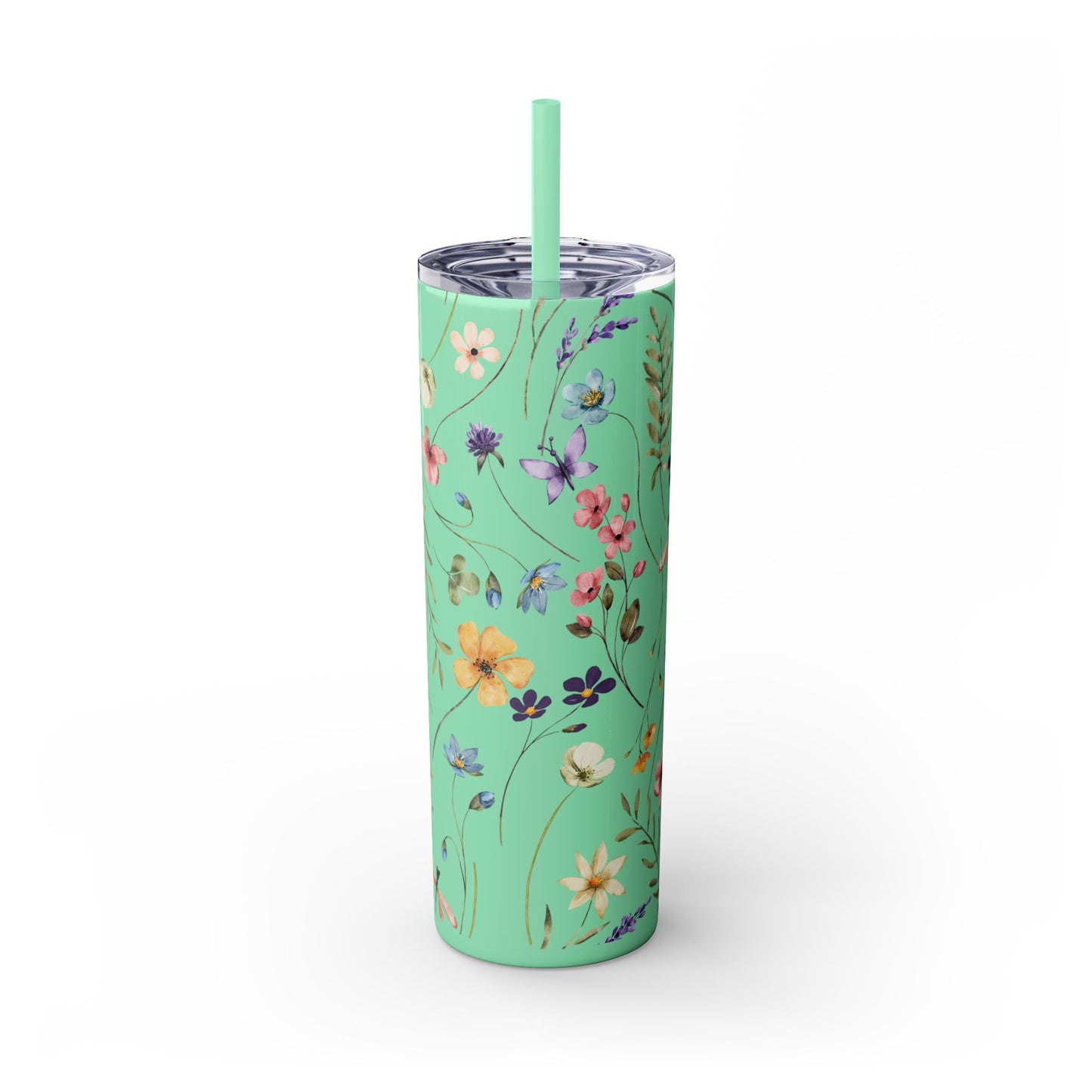 Floral Skinny Tumbler with Straw, 20oz | Elegant Drinkware for Floral Lovers, Eco-Friendly Travel Mug, Perfect Gift for Her, Wedding, [...]