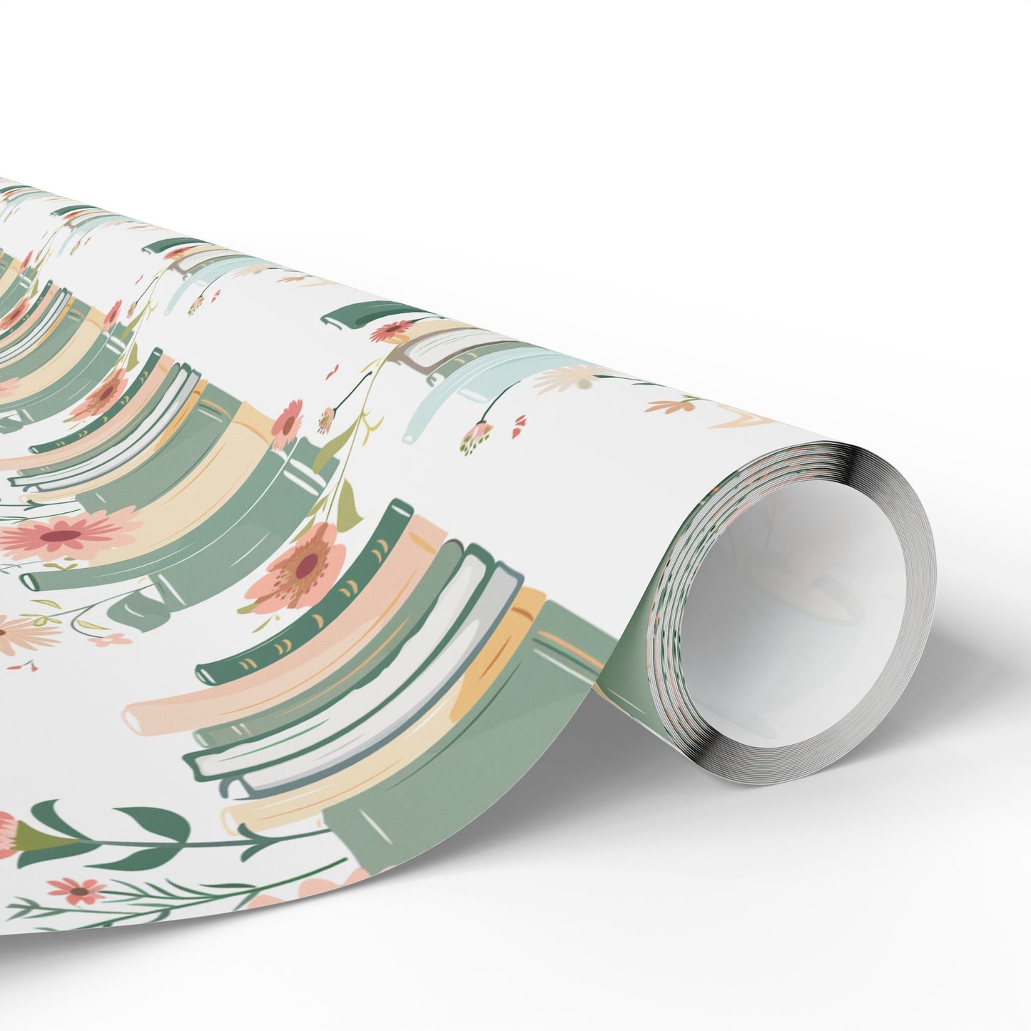 Botanical Book Themed Wrapping Paper - Book Lovers Gift Wrap, Floral Gift Paper for Birthdays, Anniversaries, Baby Showers, Literary Parties