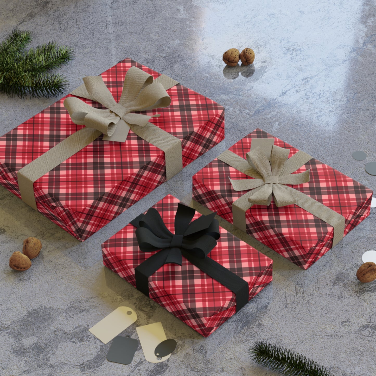 Plaid Gift Wrapping Paper Roll, Holiday Wrap, Birthday Gifts, Christmas Decor, Eco-Friendly Gift Wrap, Rustic Party Supplies, Seasonal [...]