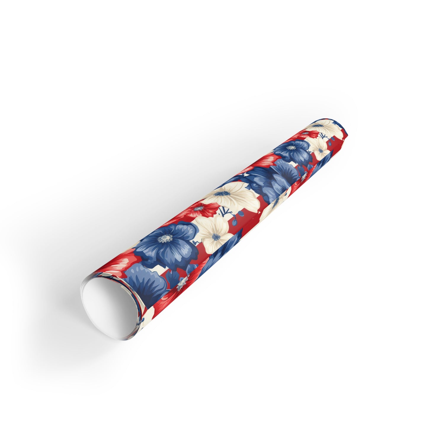 Patriotic Floral Gift Wrapping Paper, Ideal for Celebrations, Holidays, and Special Occasions, Red White Blue Design, Wrap Gifts with [...]