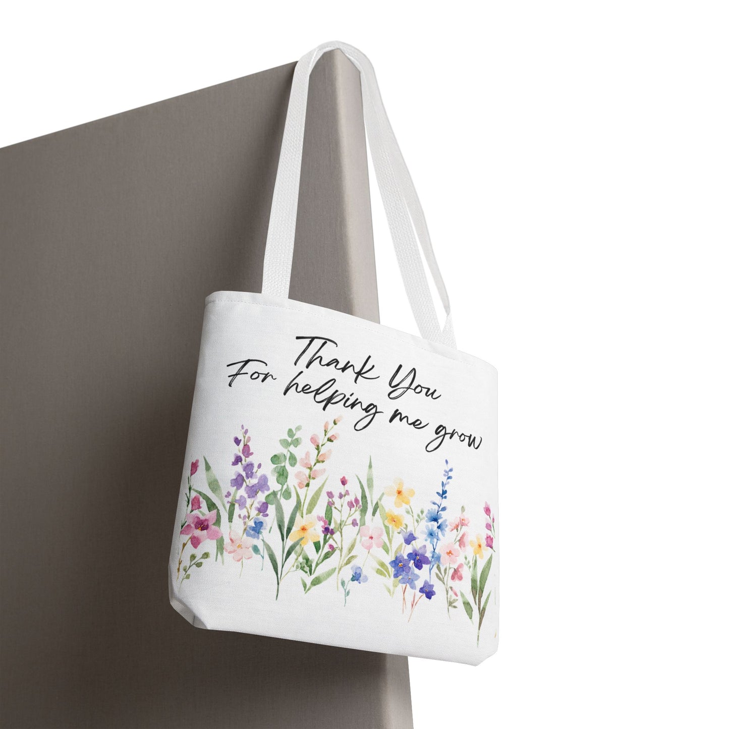 Thank You Floral Tote Bag, Appreciation Gift, Eco-Friendly Bag, Wedding Favor, Teacher's Gift, Summer Tote, Gardening Accessory