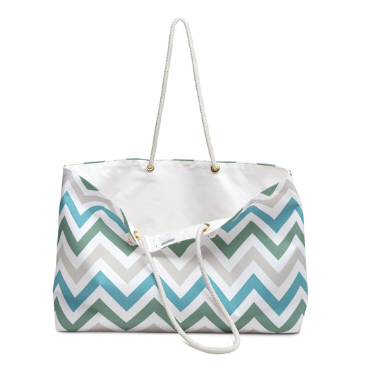 Stylish Chevron Weekender Bag - Perfect for Travel, Beach Days, Gym, or Weekend Getaways | Gift for Her, Summer Vibes, Sustainable