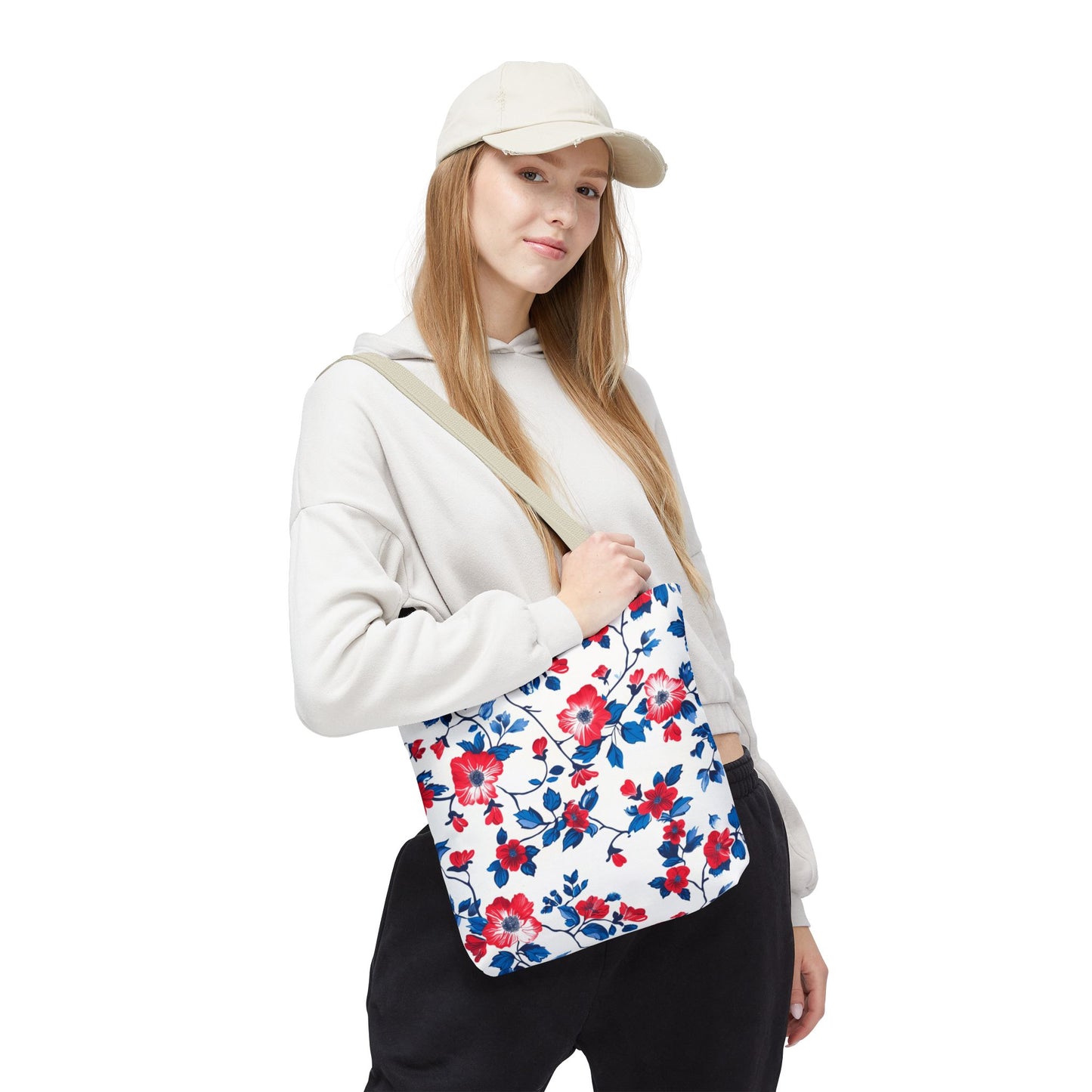 Floral Print Tote Bag, Perfect for Everyday Use, Shopping, Beach Days, Mother’s Day Gift, Eco-Friendly Carryall