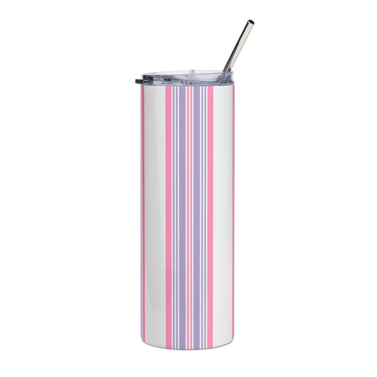 Stylish Stainless Steel Tumbler, 20oz - Colorful Striped Design, Perfect for Gifts, Summer Picnics, Travel Mugs, Drinkware