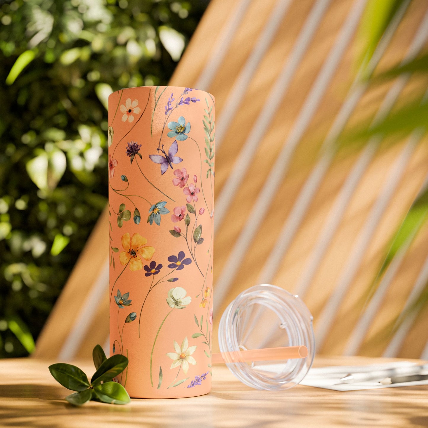 Floral Skinny Tumbler with Straw, 20oz | Elegant Drinkware for Floral Lovers, Eco-Friendly Travel Mug, Perfect Gift for Her, Wedding, [...]