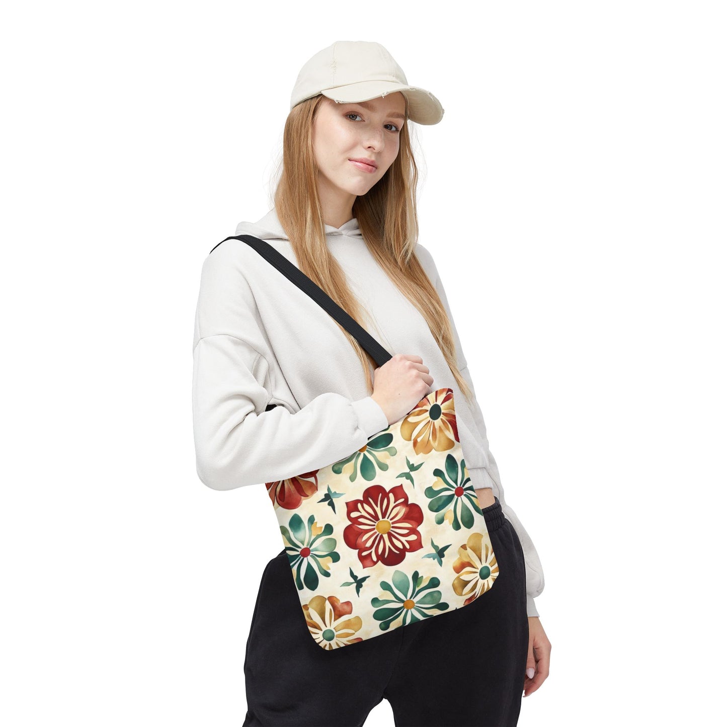 Boho Floral Tote Bag, Stylish Canvas Shopper, Eco-Friendly Bag, Beach, Travel, Grocery, Gift for Her