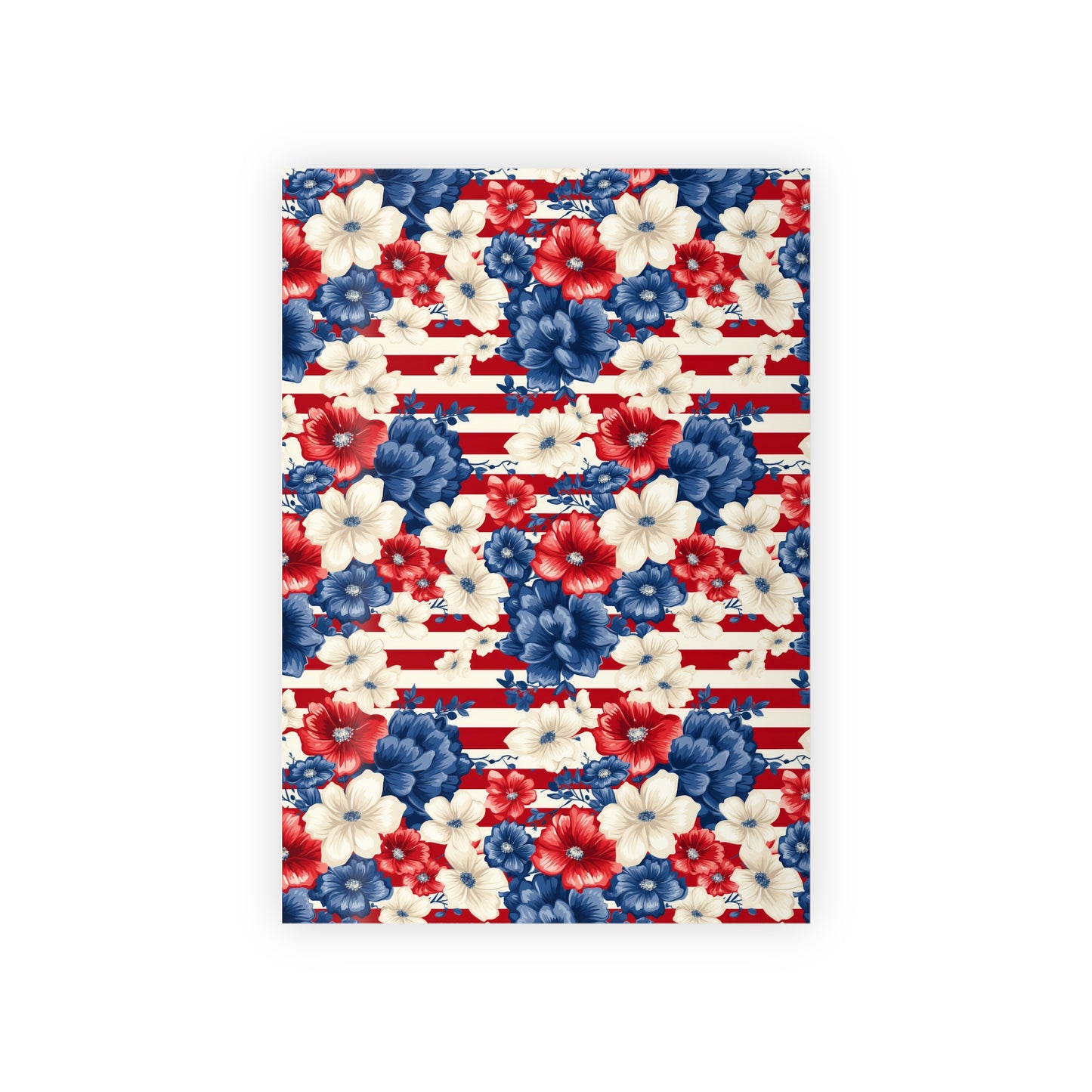 Patriotic Floral Gift Wrapping Paper, Ideal for Celebrations, Holidays, and Special Occasions, Red White Blue Design, Wrap Gifts with [...]