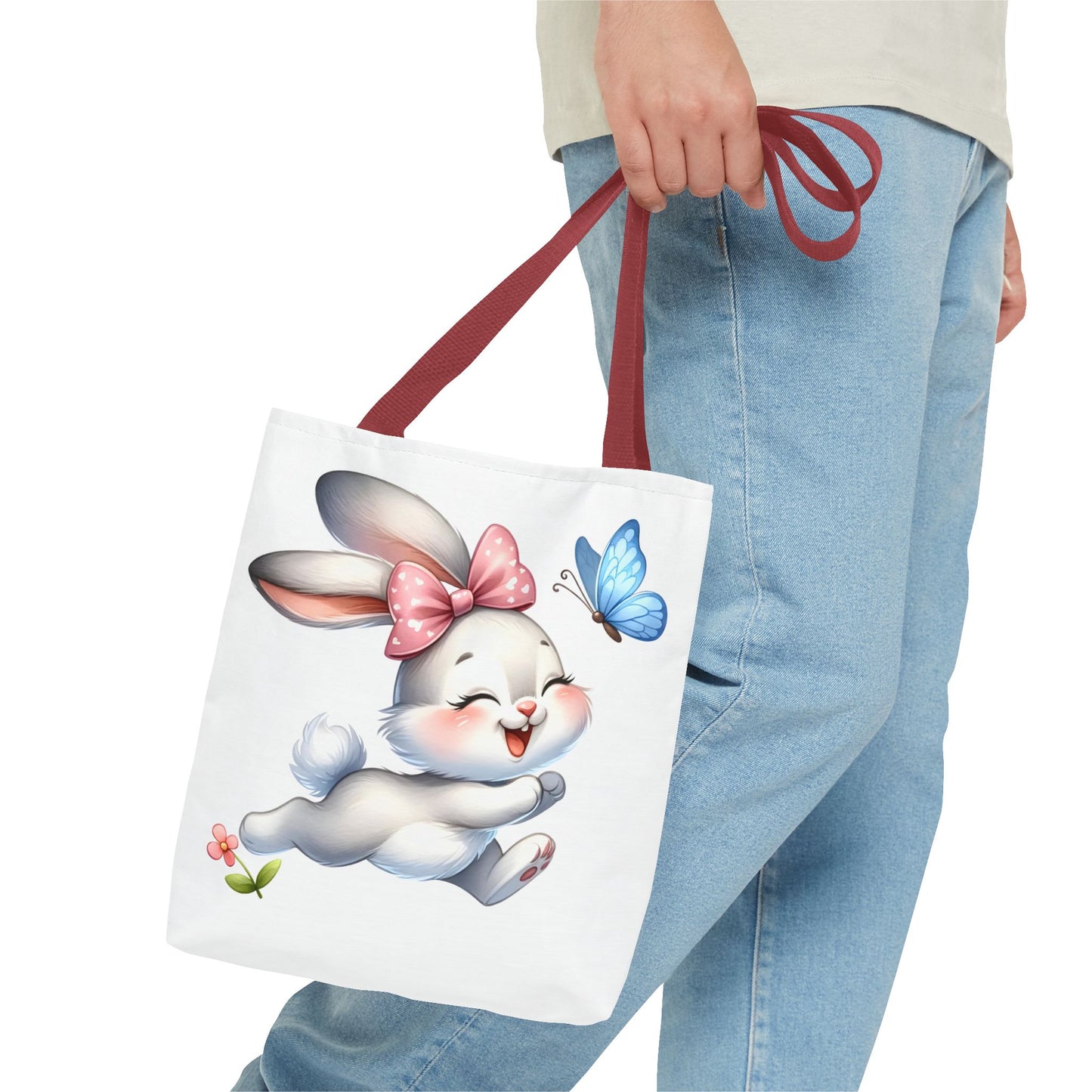 Cute Bunny Tote Bag - Stylish, Practical, Spring Decor, Easter Gift, Floral Shopping