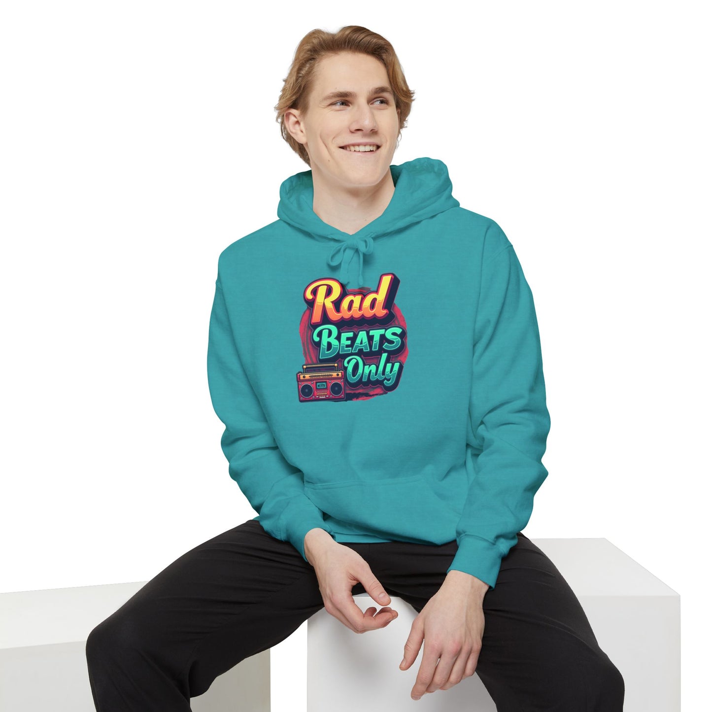 Rad Beats Unisex Hoodie, Music Lover Gift, Fun Retro Apparel, Unique Streetwear, Perfect for Casual Outfits