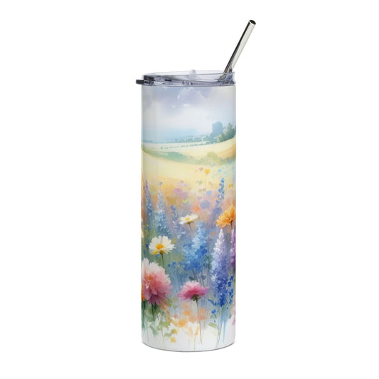 Floral Stainless Steel Tumbler - 20oz, Insulated Drinkware, Travel Mug, Gift for Her, Summer Vibe, Eco-Friendly Beverage Container