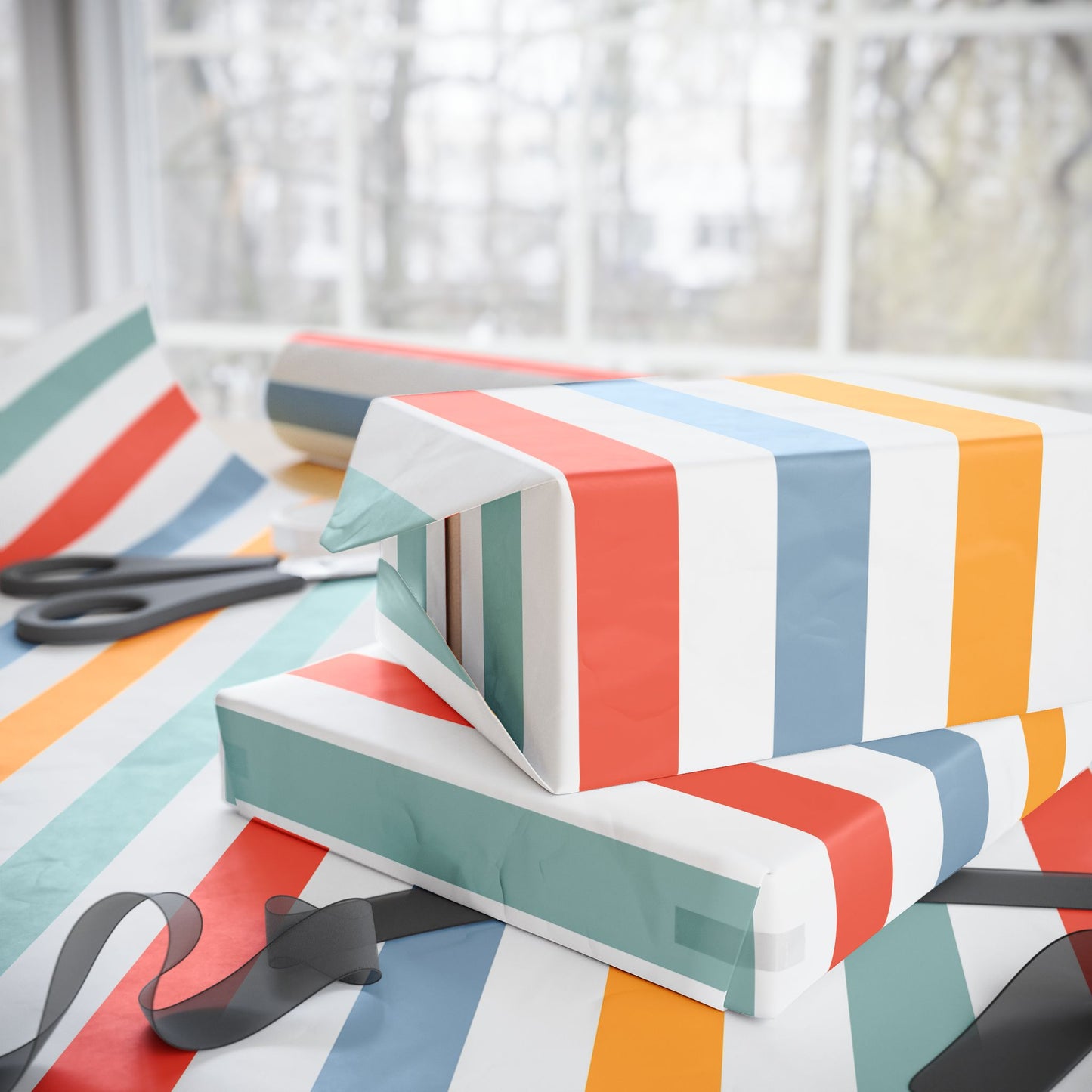 Colorful Striped Wrapping Paper, Gift Wrap for Birthdays, Holidays, and Celebrations, Eco-Friendly Gift Wrap Rolls, Versatile [...]