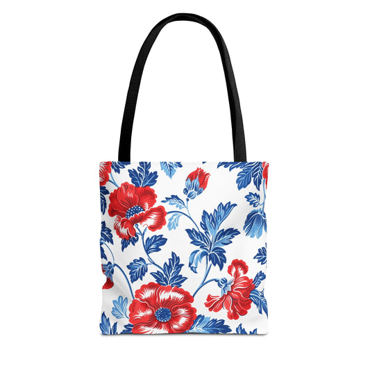 Floral Print Tote Bag for Everyday Use, Stylish Shopper, Reusable Grocery Bag, Gift for Her, Beach or Travel Accessory