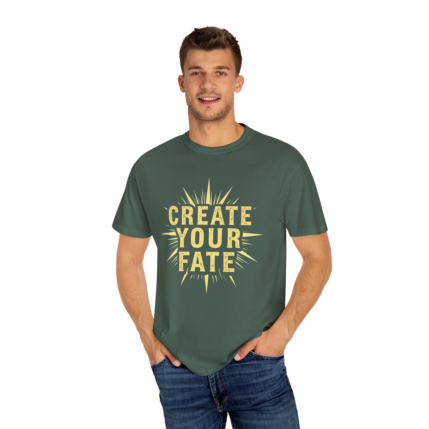 Unisex Garment-Dyed T-Shirt - 'Create Your Fate' Inspirational Tee, Motivational Shirt for Dreamers, Gift for Friends, Casual Wear, [...]