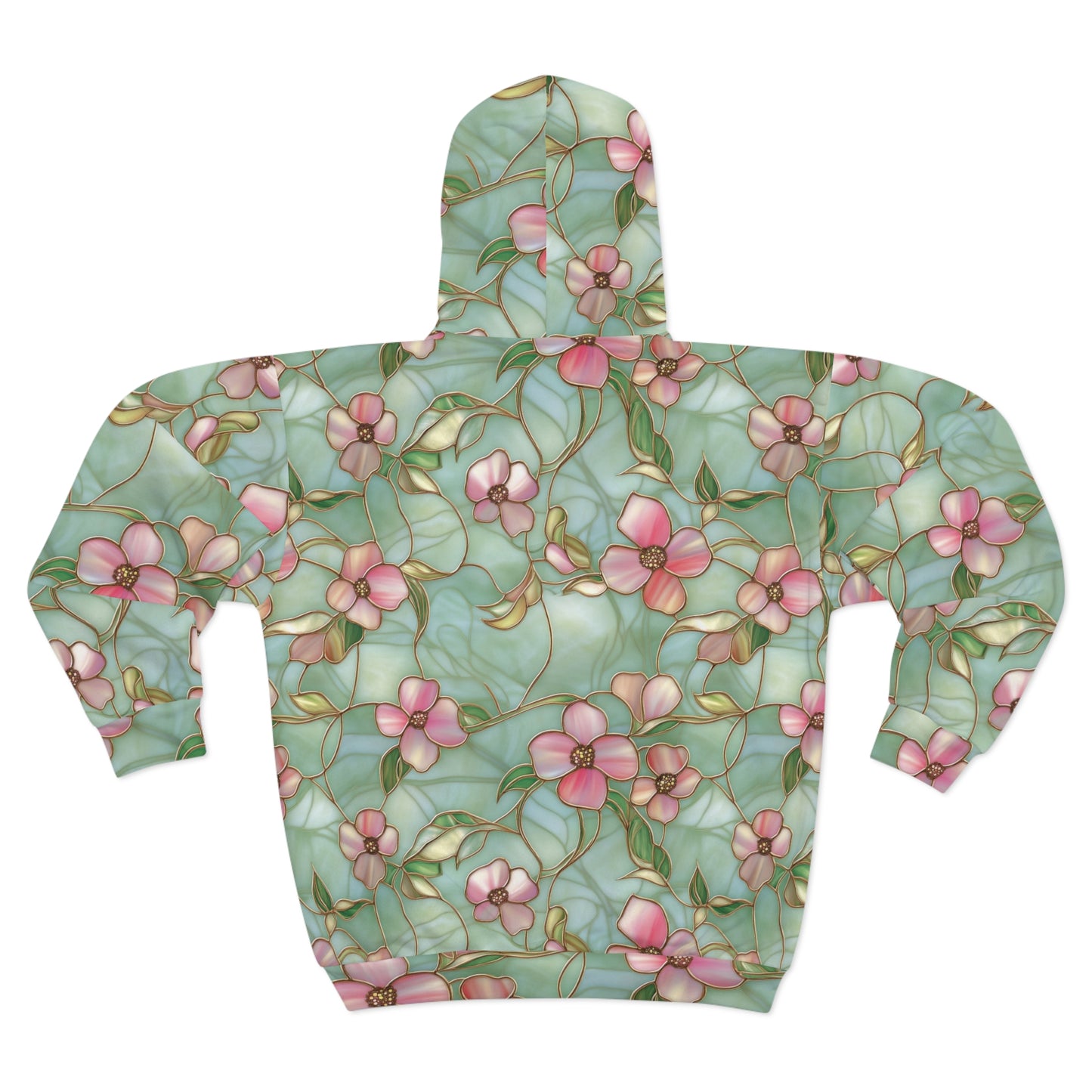 Floral Unisex Zip Hoodie, Cozy Floral Jacket, Lightweight Hoodie, Spring Fashion, Nature Lover Gift, AOP Floral Design