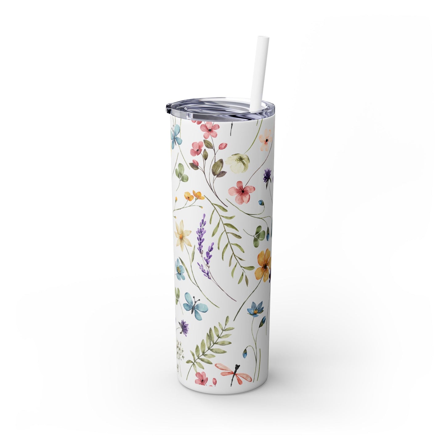 Floral Skinny Tumbler with Straw, 20oz | Elegant Drinkware for Floral Lovers, Eco-Friendly Travel Mug, Perfect Gift for Her, Wedding, [...]