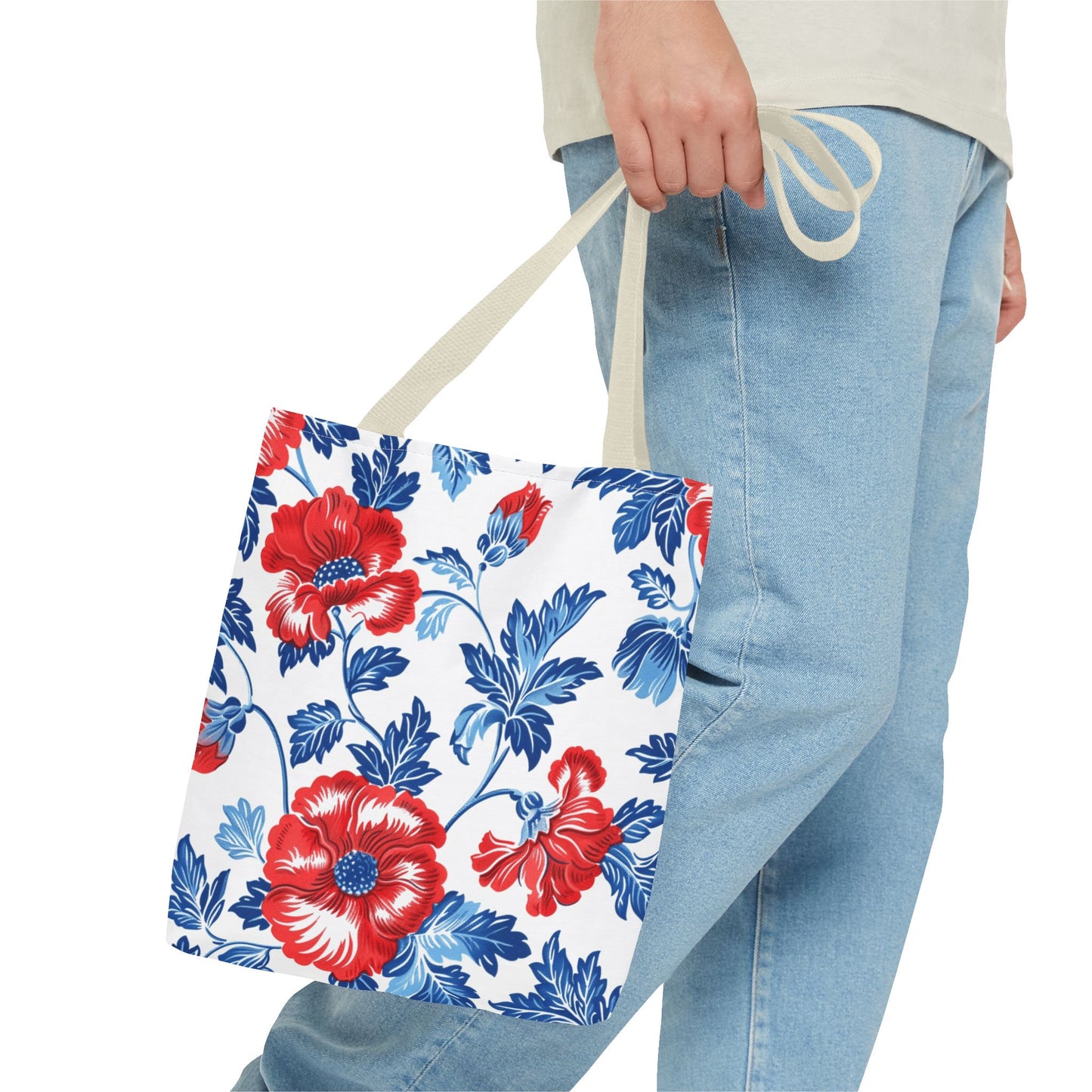 Floral Print Tote Bag for Everyday Use, Stylish Shopper, Reusable Grocery Bag, Gift for Her, Beach or Travel Accessory