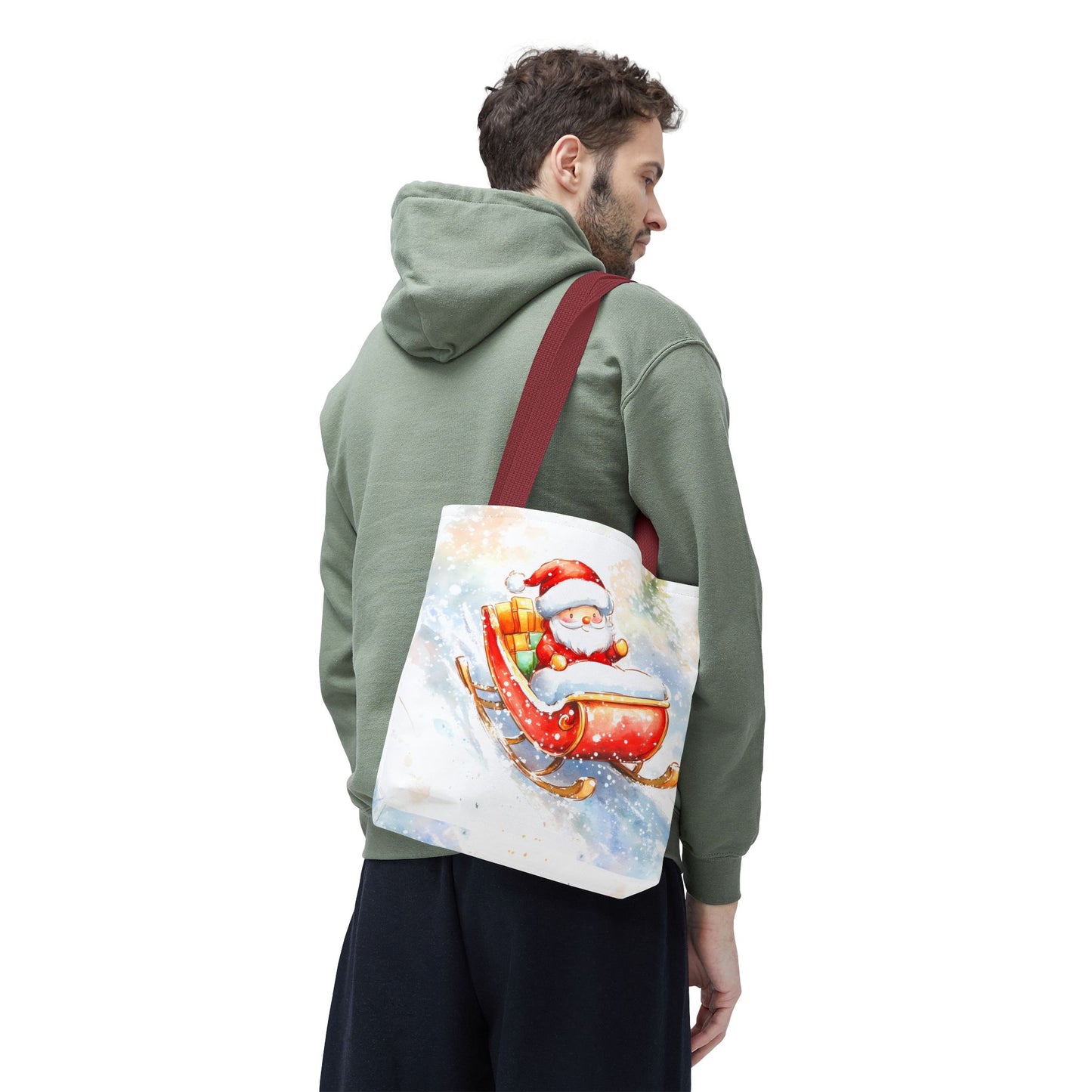 Festive Santa Sleigh Tote Bag