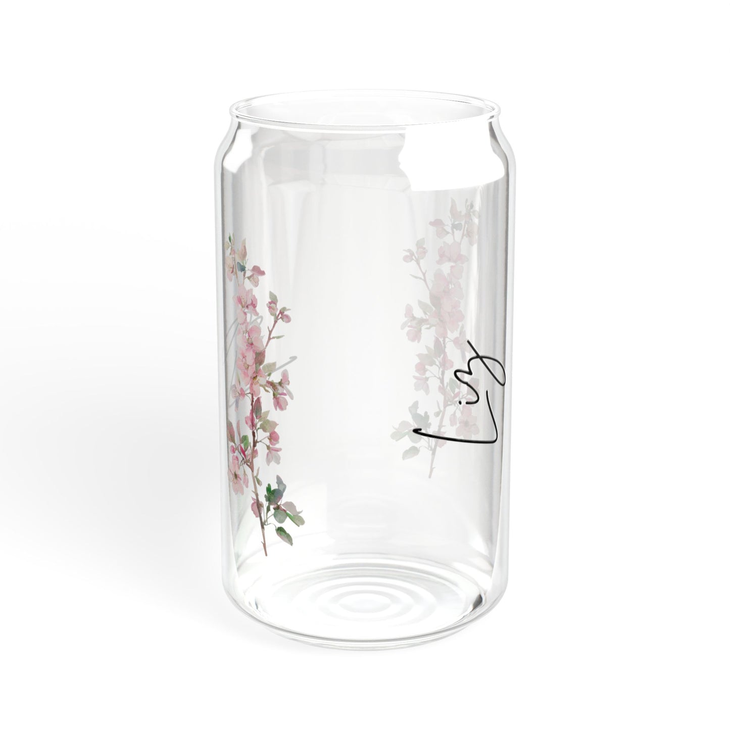 Floral Personalized Sipper Glass, Custom Drinkware, Eco-Friendly Beverage Container, Perfect for Weddings, Parties, Gifts