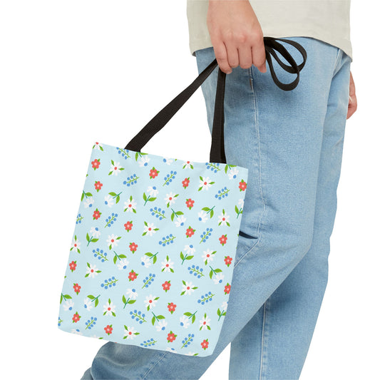 Floral Tote Bag, Spring Style, Eco-Friendly Shopping Bag, Gift for Her, Reusable Grocery Tote, Bright Floral Design