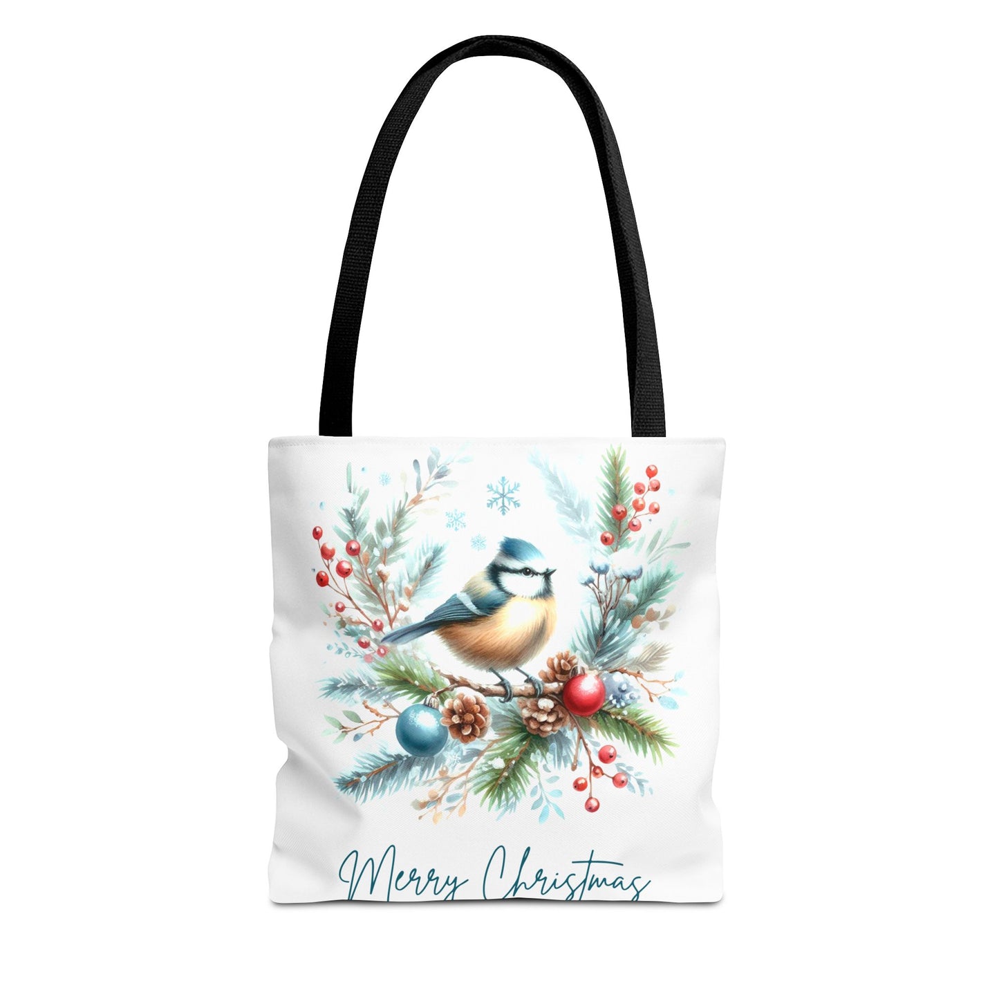 Merry Christmas Bird Design Tote Bag