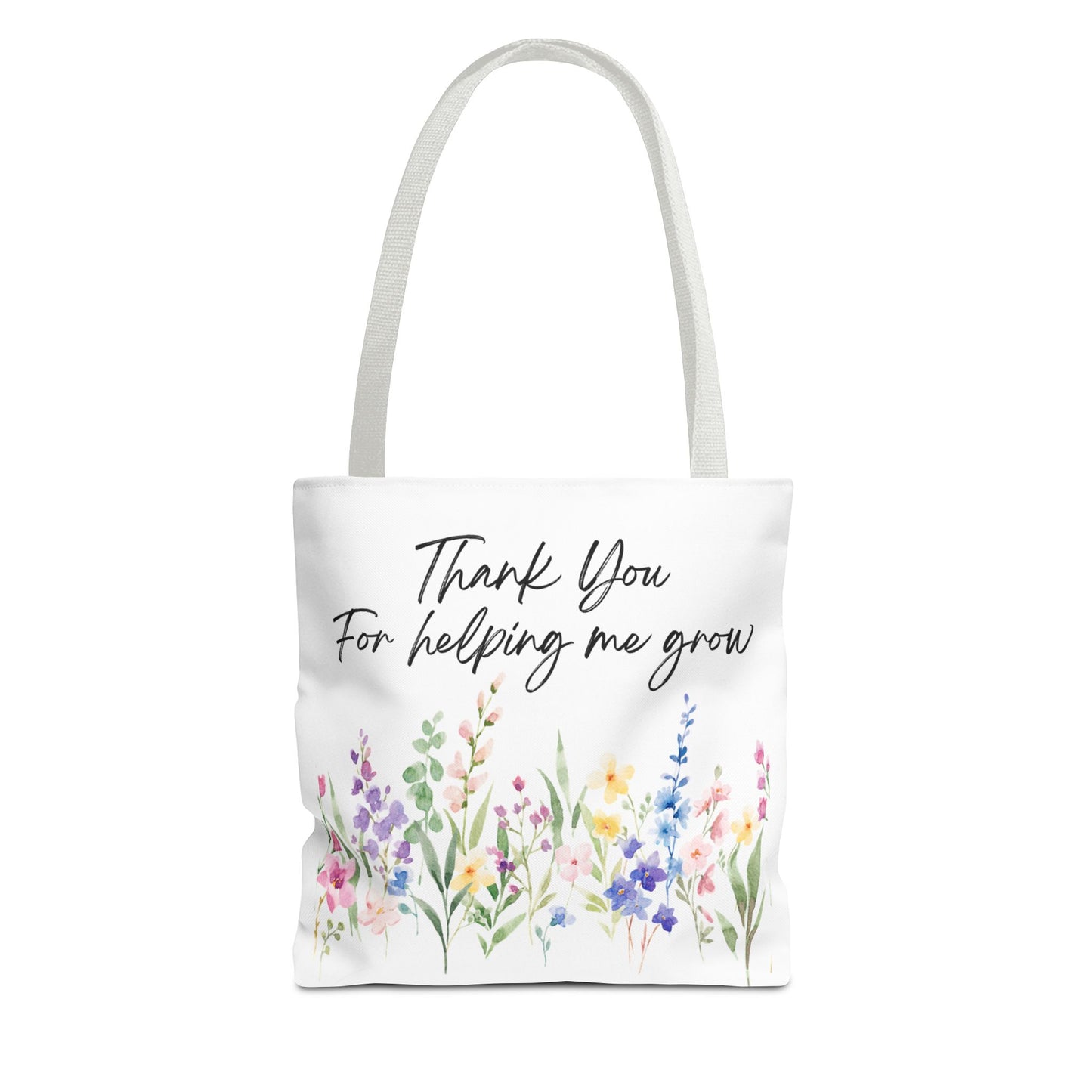 Thank You Floral Tote Bag, Appreciation Gift, Eco-Friendly Bag, Wedding Favor, Teacher's Gift, Summer Tote, Gardening Accessory