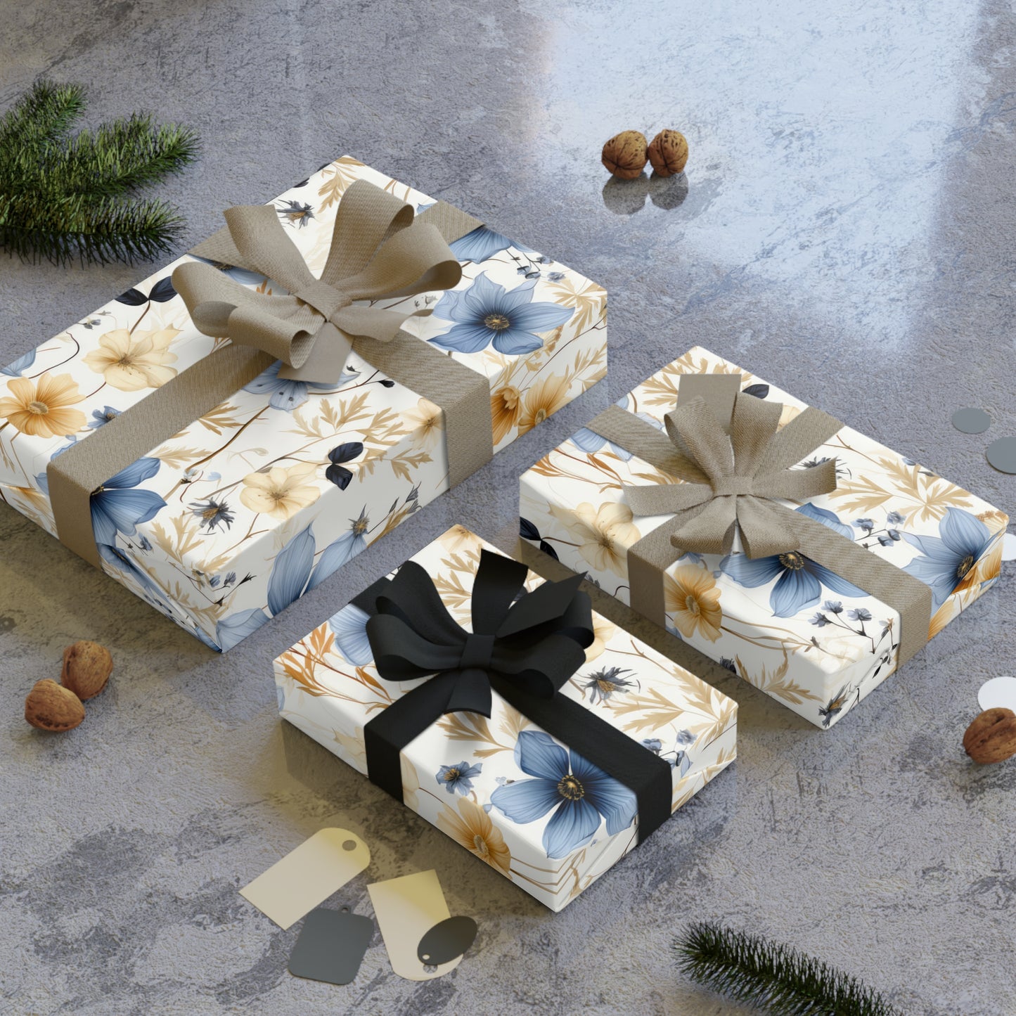 Floral Gift Wrapping Paper Roll